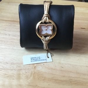 BCBG Day Leather Flying Saucer Icon Watch